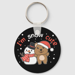 Porte-clés Quokka Je suis Snow mignon Snowman Pun de neige Po