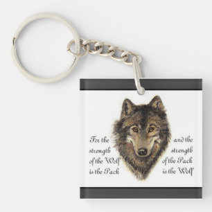 Porte-clés Quote de loup d'aquarelle et pack famille