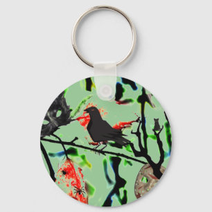 Porte-clés Quoth Raven plus jamais, collage de Halloween