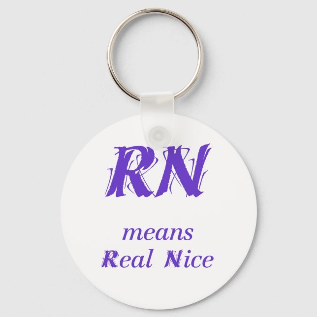 Porte-clés R.N. signifie "vrai" (violet) (Recto)