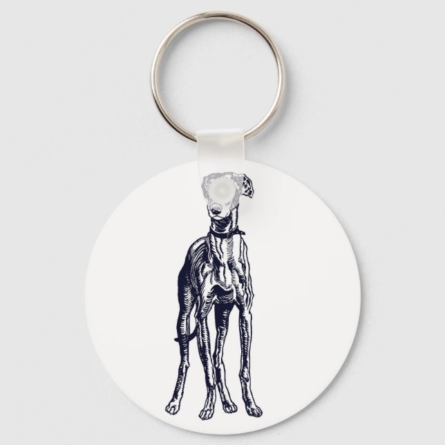 Porte-clés race Greyhound anglaise (Recto)