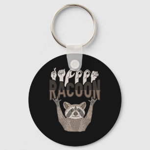 Porte-clés Racoon Asl Gesture main Sourds Acteurs de perte d'