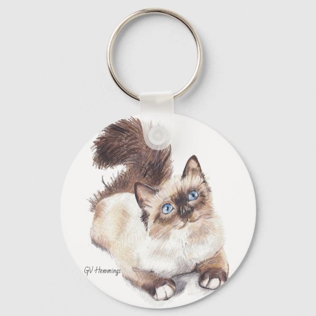 Porte-clés Ragdoll cat par Artist GV Hemmings (Recto)