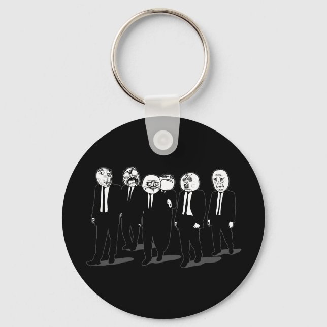 Porte-clés rage comique visages marchant (Recto)
