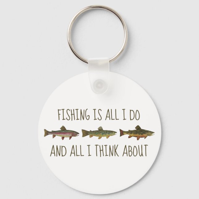 Porte-clés Rainbow Brown Brook Trout Fishing Quote (Recto)