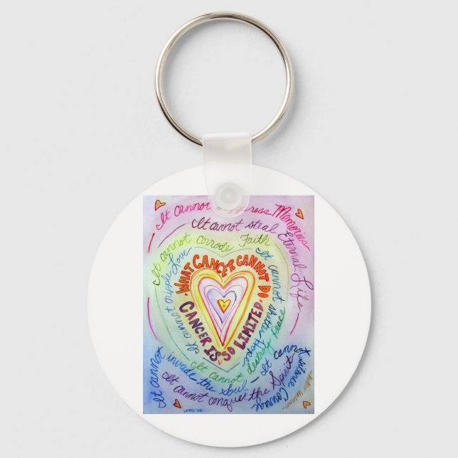 Porte-clés Rainbow Ce que le cancer ne peut pas faire Heart K (Recto)