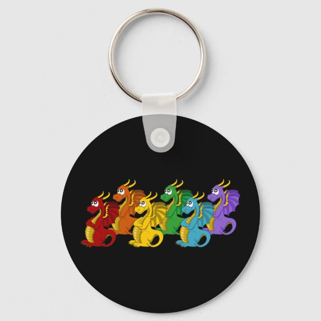 Porte-clés Rainbow colorful dragons cartoon  (Recto)