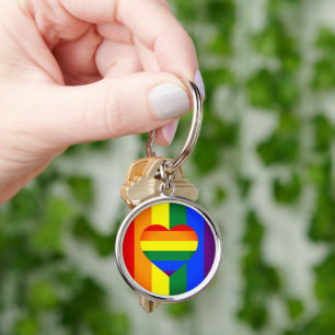 Porte-clés Rainbow Heart & Pride Rainbow Flag / communauté LG