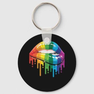 Porte-clés Rainbow Lips Pride Gay Lesbian LGB Cadeau