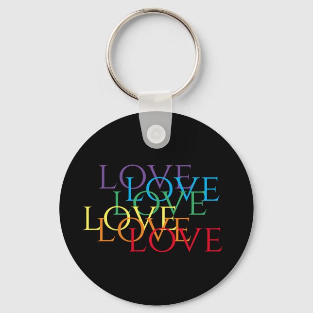 Porte-clés RAINBOW LOVE II Porte - clé circulaire en aluminiu (Recto)