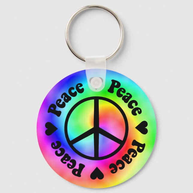 Porte-clés Rainbow Peace & Love Porte - clé (Recto)