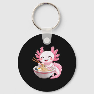 Porte-clés Ramen de l'axolotl d'anime kawaii 