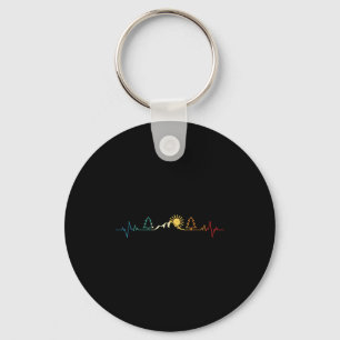Porte-clés Randonnée vintage montagne battement de coeur rand