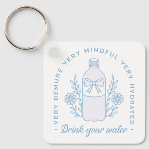 Porte-clés Rappel d'eau potable citations hydratées esthétiqu
