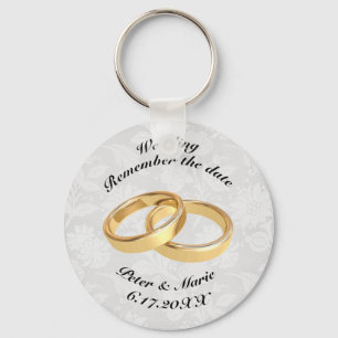 Porte-clés Rappelez-vous les anneaux de mariage de date