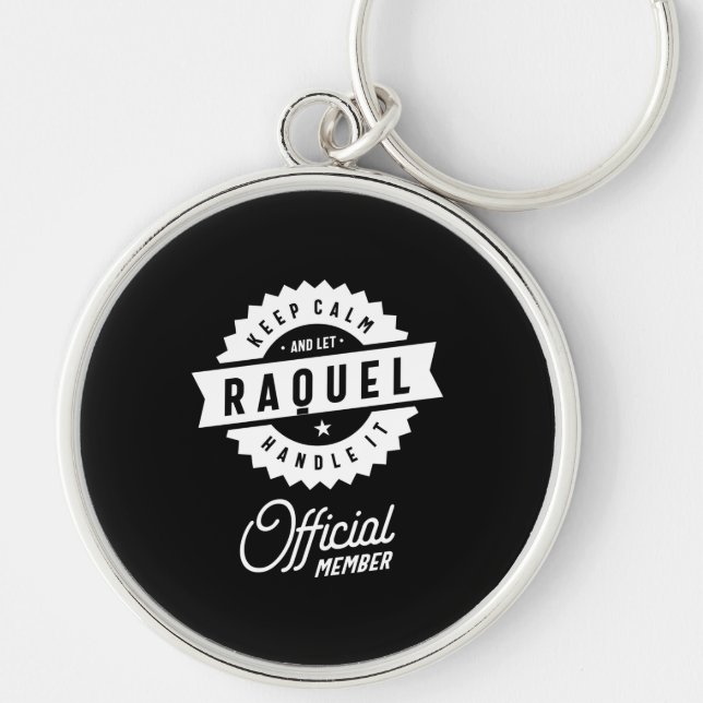 Porte-clés Raquel Nom personnalisé Cadeau Anniversaire (Devant)