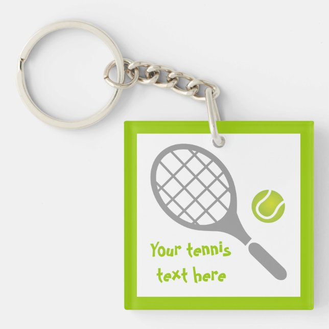 Porte-clés Raquette de tennis et coutume de balle (Devant)