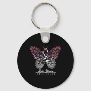 Porte-clés Rare Maladie Sensibilisation Chemise Papillon Amat