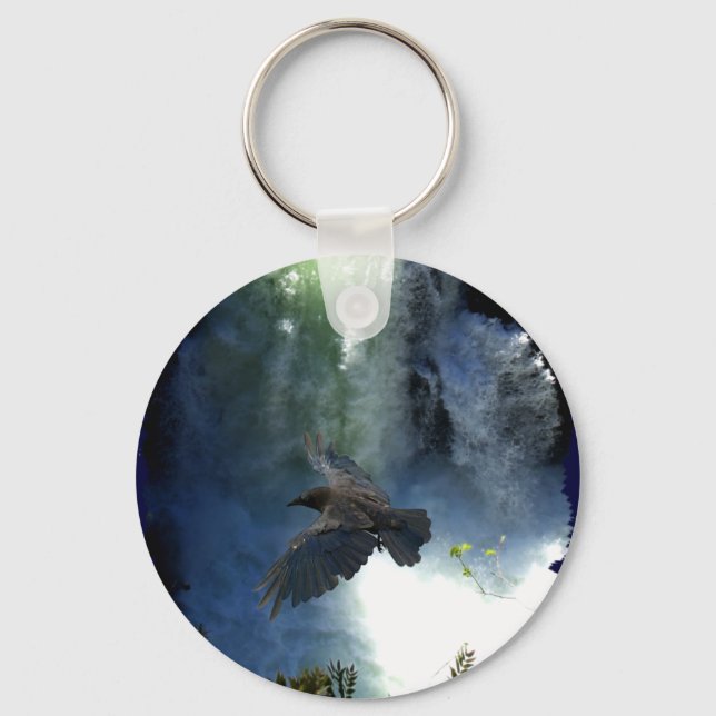 Porte-clés RAVEN & WATER FALL Nature Cadeaux (Recto)