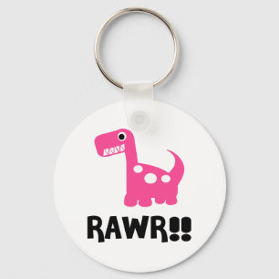 Porte-clés Rawr Dino rose