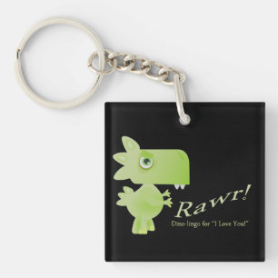 Porte-clés Rawr veut dire je t'aime Dino