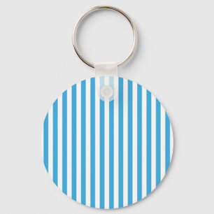 Porte-clés Rayoires verticales classiques bleu bébé clair et