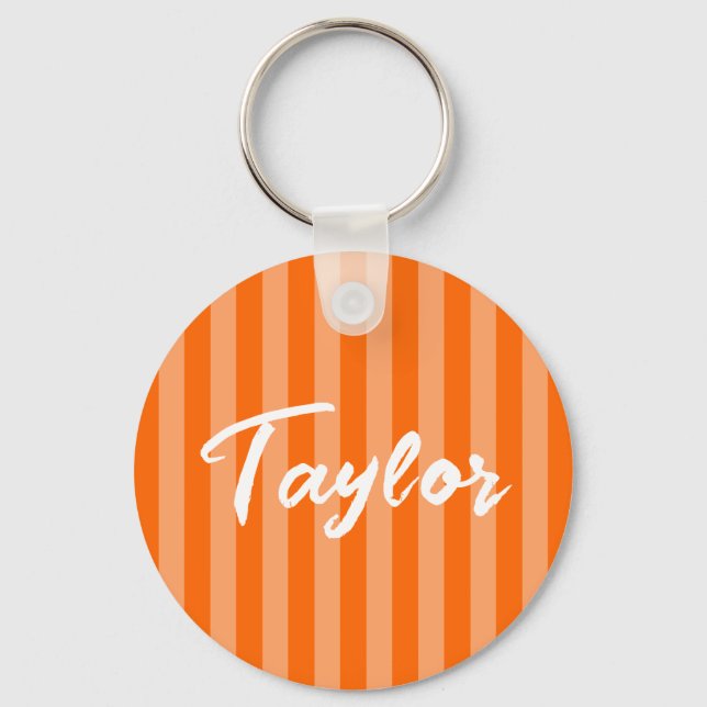 Porte-clés Rayure Cabane Orange (Recto)