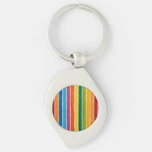 Porte-clés Rayures arc-en-ciel radieuses