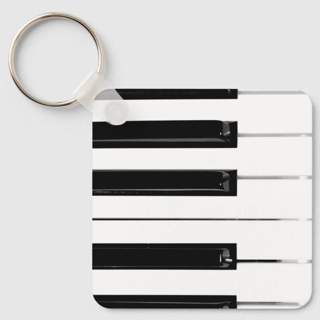 Porte-clés Realistic Black White Piano Keyboard Keys (Recto)