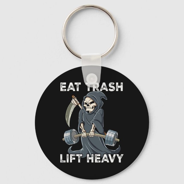 Porte-clés Reapper Gym Weight Training Eat Trash Lift Lourd (Recto)
