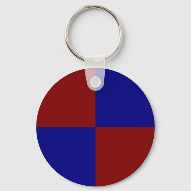 Porte-clés Rectangles rouge foncé et bleu (Recto)