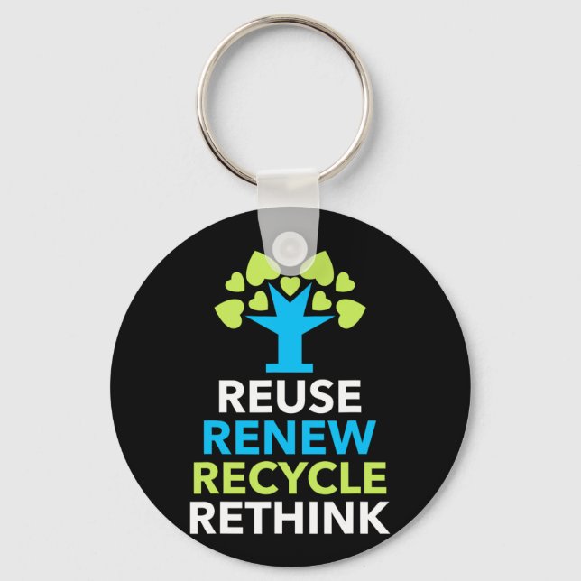 Porte-clés Recycle Réutiliser Renouveler Rethink Activism Jou (Recto)