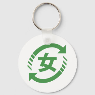 Porte-clés Recycler les filles japonaises   SYMBOLE Kanji Nih