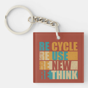 Porte-clés Recycler réduire la réutilisation renouveler repen