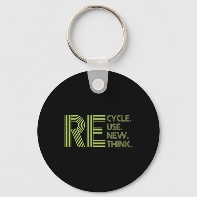 Porte-clés Recycler Réutiliser Renouveler Repenser Crise De l (Recto)