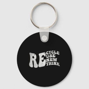 Porte-clés Recycler Réutiliser Réutiliser Repenser Retro Jour