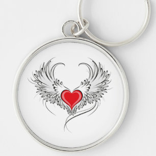 Porte-clés Red Angel Coeur avec ailes