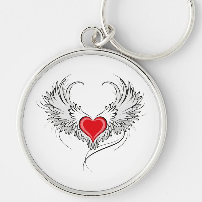 Porte-clés Red Angel Coeur avec ailes (Devant)