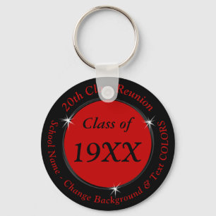 Porte-clés Red Black 20th Year School Reunion ou vos couleurs