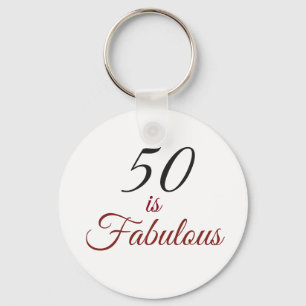 Porte-clés Red & Black "50 is Fabulous" 50th Birthday Party K