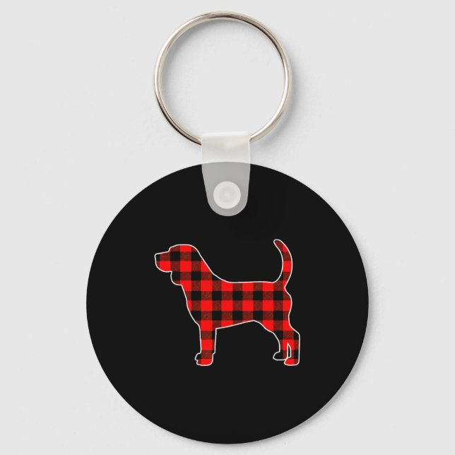 Porte-clés Red Buffalo Plaid Pajama Beagle Christmas Dog Love (Recto)