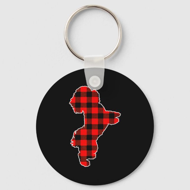 Porte-clés Red Buffalo Plaid Pajama Westie Christmas Dog Love (Recto)