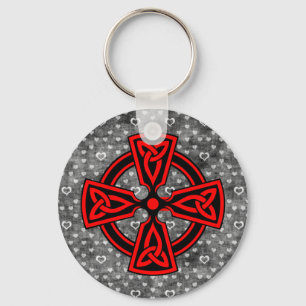 Porte-clés Red Celtic Cross Distressed Background