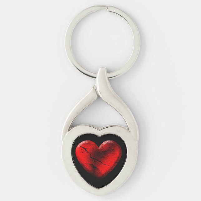 Porte-clés Red Goth Heart Keychain (Devant)