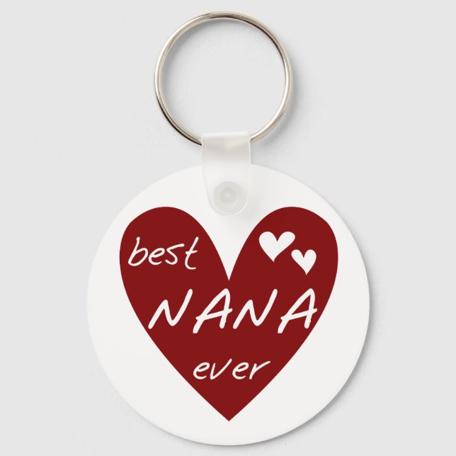 Porte-clés Red Heart Best Nana Ever T-shirts et cadeaux (Recto)