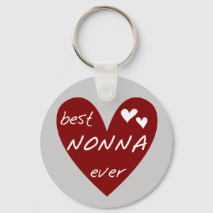 Porte-clés Red Heart Best Nonna Jamais T-shirts cadeaux