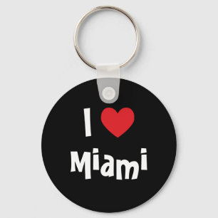 Porte-clés Red Heart I Love Miami Black