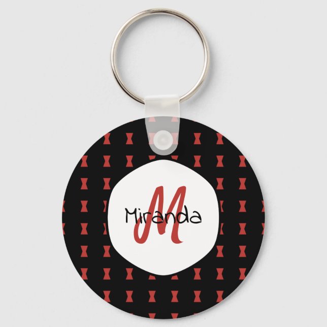 Porte-clés Red Hourglass Black Widow Motif Nom monographique (Recto)