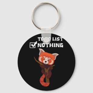 Porte-clés Red Panda Cute Lazy Animal À Faire Liste Rien