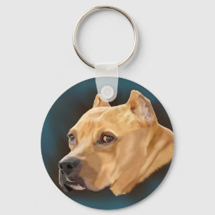 Porte-clés Red Pitbull Dog